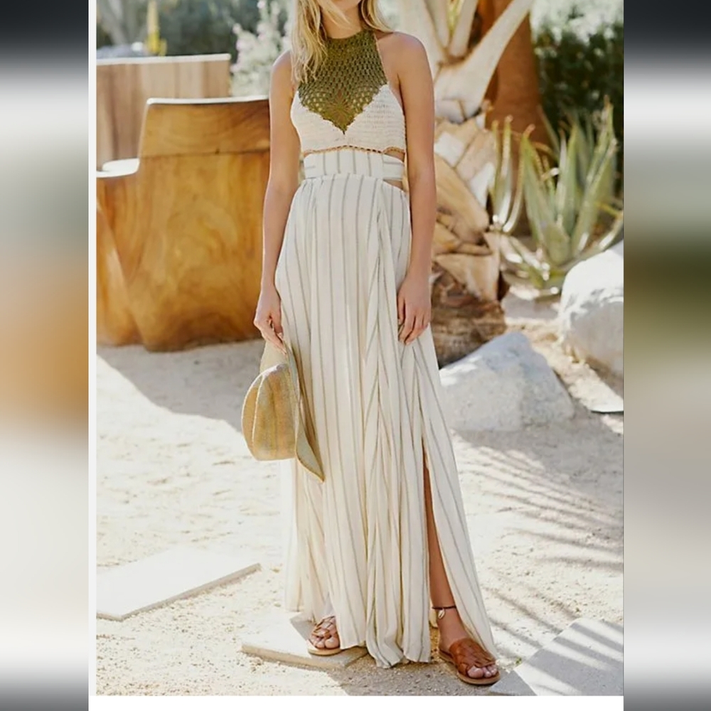 New Free People Harper Maxi Dress Crochet Bust Size